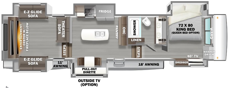 2024 FOREST RIVER RIVERSTONE 419RD, , floor-plans-day image number 0